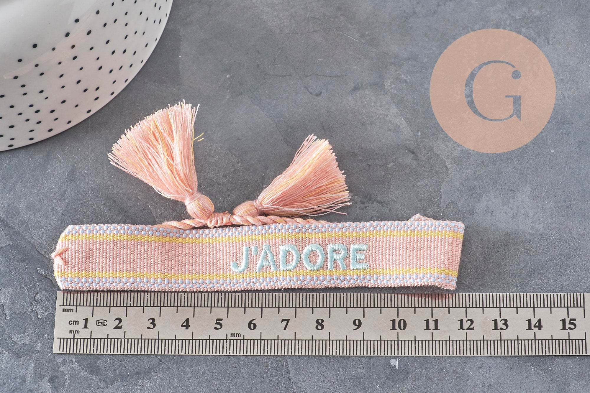 Pulsera bordada I LOVE HOPE EFJF, x1 (G7649)
