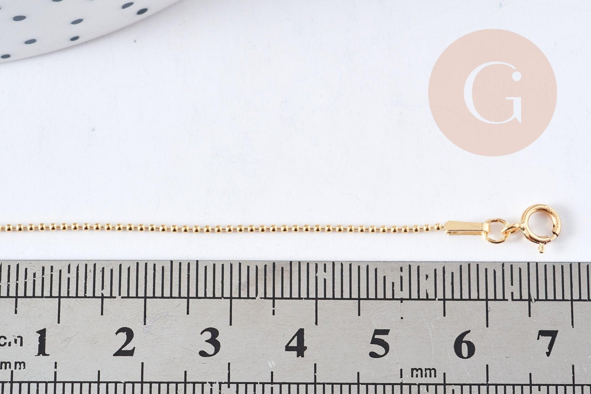 Bracelet chaine boule avec fermoir dorée gold-filled 17.8cm x1 (G8213)