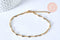 Bracelet chaine cheville torsadé acier inoxydable 304 doré 23.7cm, x1 (G4858)
