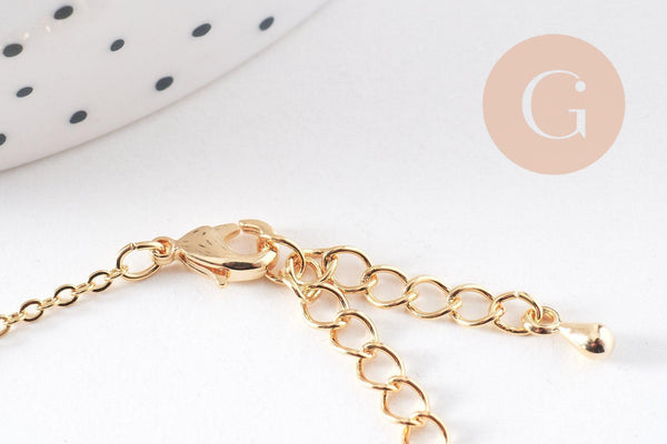 Bracelet chaine dorée forçat 16K 0.5microns 1.8mm/17cm, x1 (G5340)