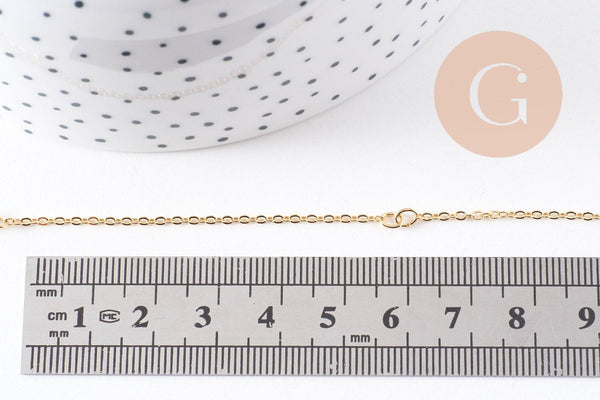 Bracelet chaine dorée forçat 16K 0.5microns 1.8mm/17cm, x1 (G5340)
