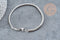 Bracelet chaine ronde serpent acier 304 inoxydable platine 190x3mm, x1 (G9041)