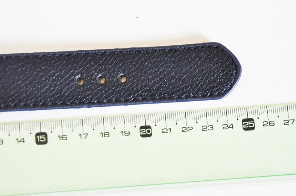 Bracelet cuir marine réglable boucle dorée 25.5mm, x1 (G2494)