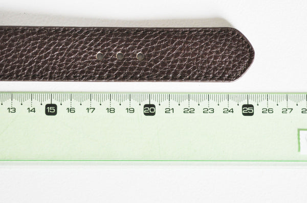 Bracelet cuir marron réglable boucle dorée 25.5mm, x1 (G8494)