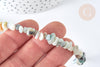 Bracelet de cheville perles amazonite naturelle laiton et acier inxoydable platine 21.5cm, x1 (G7792)