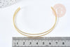 Bracelet double jonc ouvert torsadé laiton doré 18K 60mm, x1 (G8502)