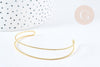 Bracelet double jonc ouvert torsadé laiton doré 18K 60mm, x1 (G8502)