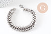 Bracelet gros maillons en inoxydable, fermoir toggle, bracelet homme, x1 (G0273)