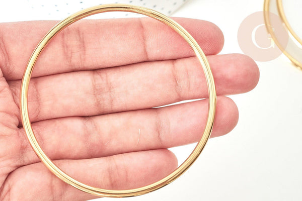 Bracelet jonc 3mm acier doré 63mm x1 (G7736)