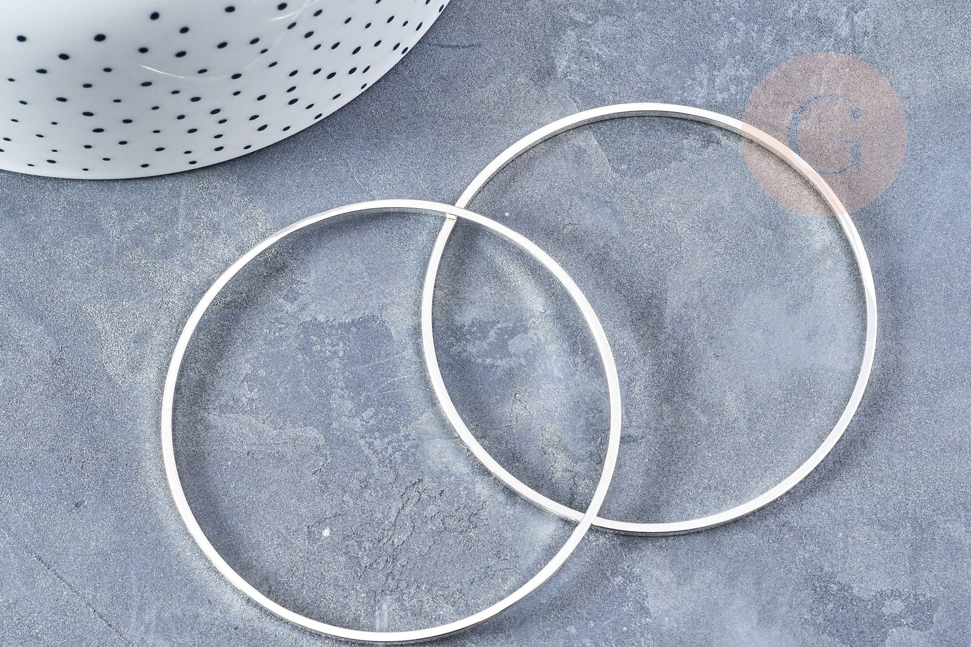 Bracelet jonc laiton Plaqué argent 925 | 70mm, x1 (G8351)