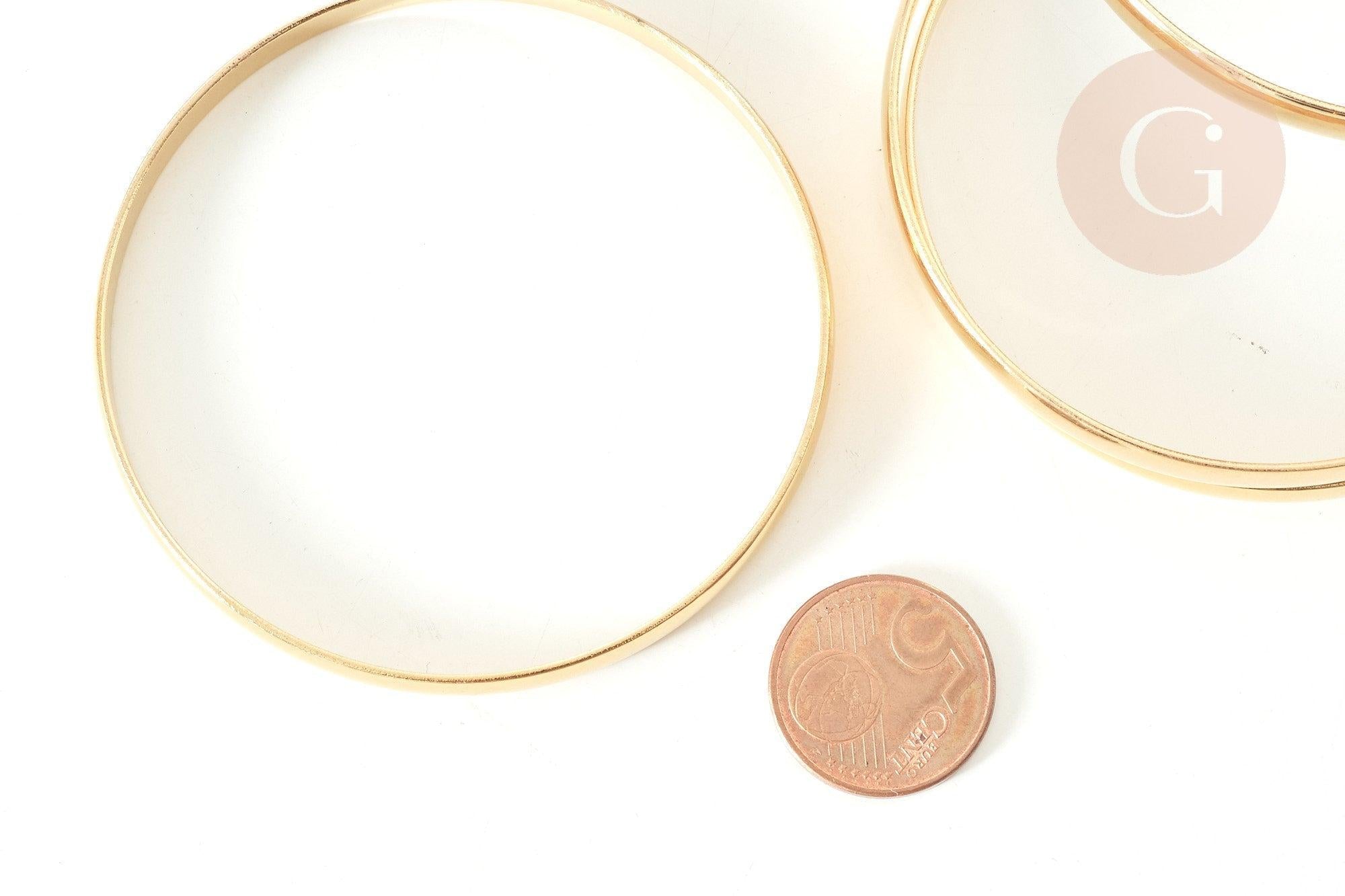 Bracelet jonc lisse 5.5mm acier 304 inoxydable doré 68mm, bracelet sans nickel, x1 (G7737)