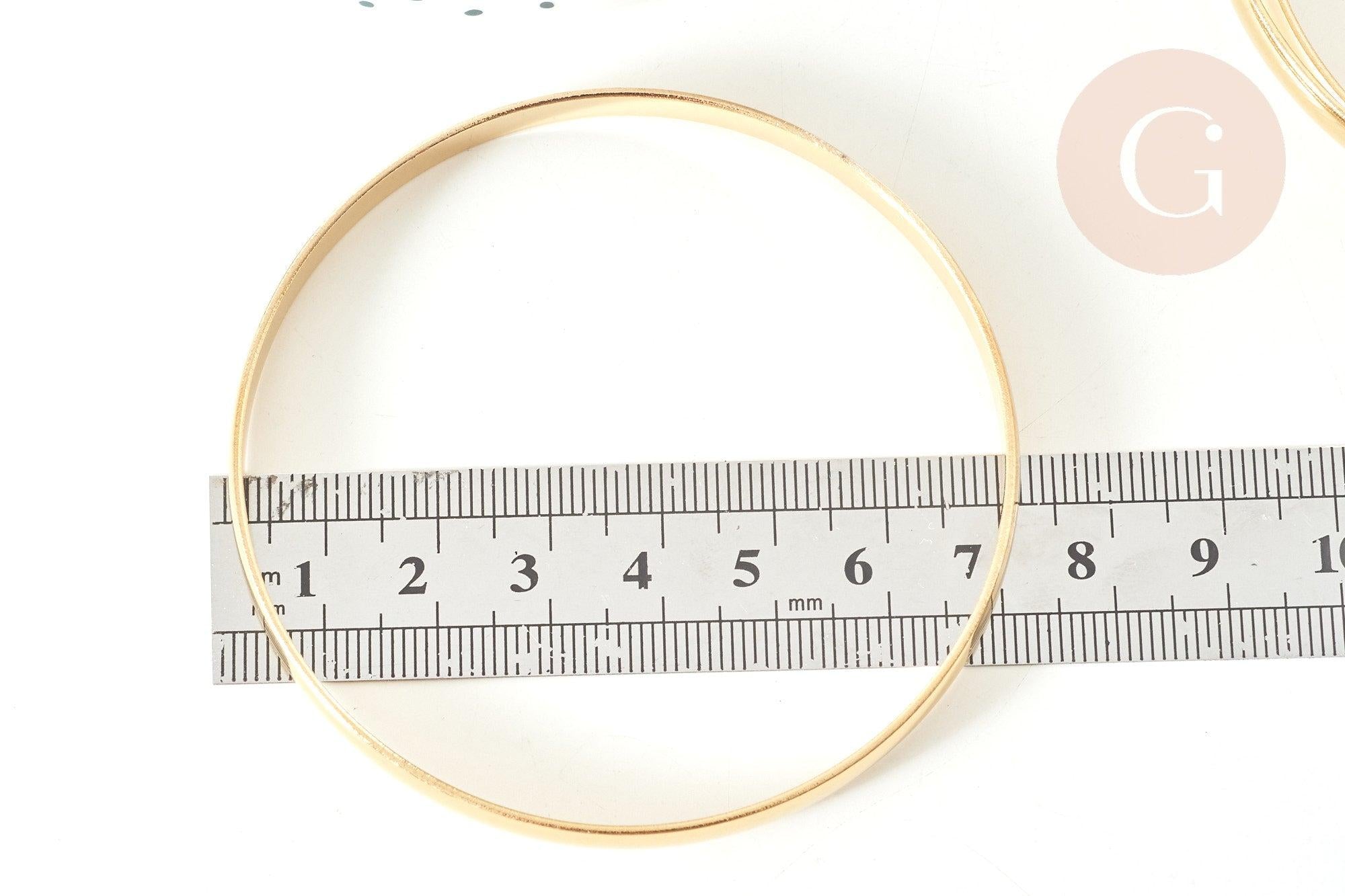 Bracelet jonc lisse 5.5mm acier 304 inoxydable doré 68mm, bracelet sans nickel, x1 (G7737)