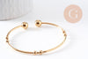 Bracelet jonc ouvert finition boule 2mm acier 304 inoxydable doré 53~60mm, x1 (G10310)