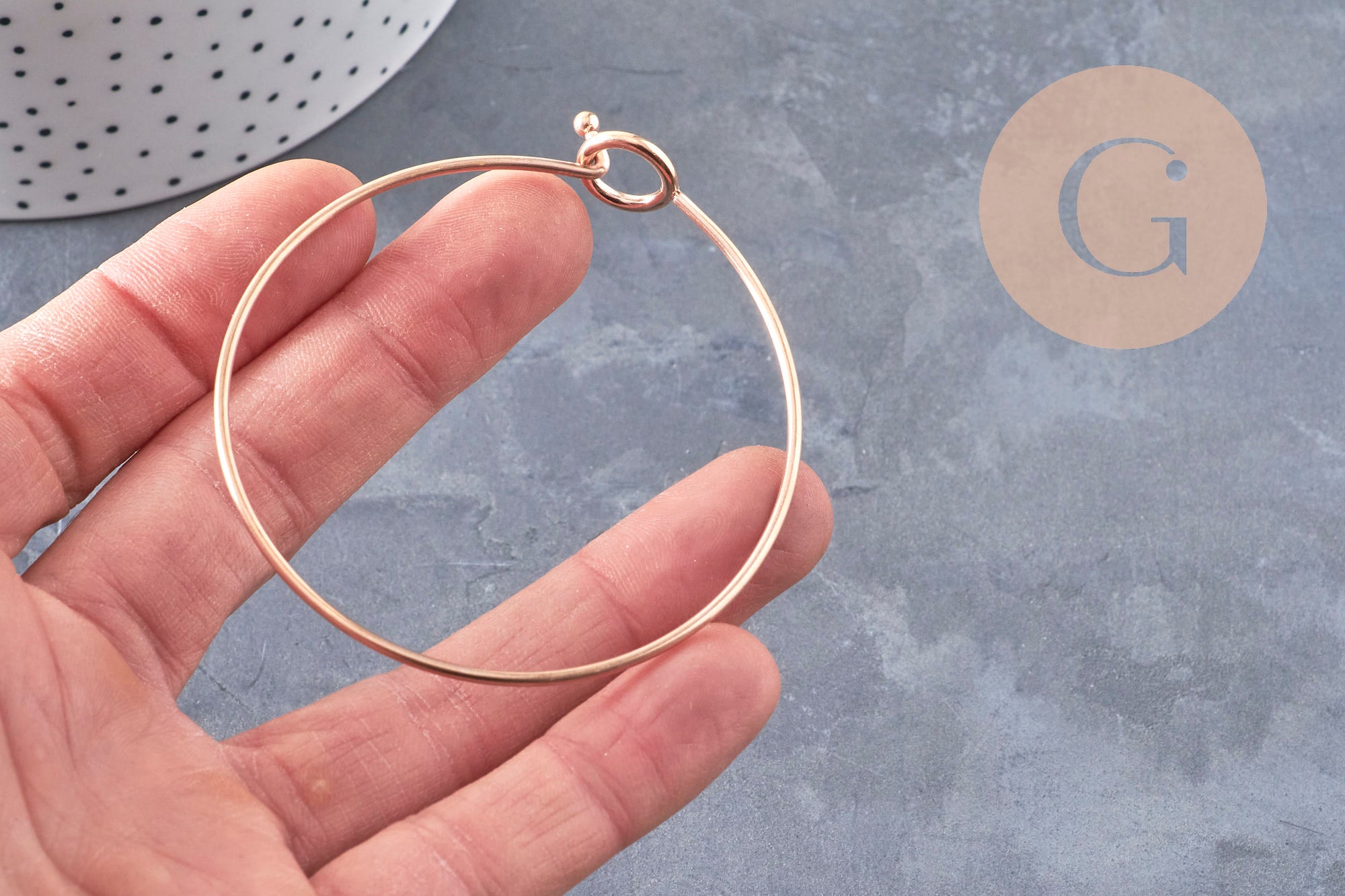 Bracelet jonc ouvrable rond 1.5mm acier 304 inoxydable or rose IP 60mm, x1 (G11029)