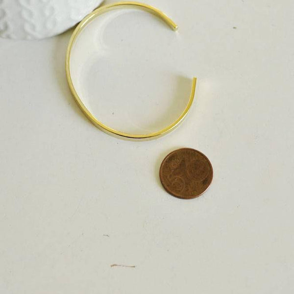 Bracelet jonc réglable laiton doré 16k 4mm-60mm, x1 (G0653)