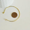 Bracelet jonc réglable laiton doré finition boucle 16k 57mm, x1 (G10175)