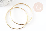 Bracelet jonc strié acier inoxydable doré 14k 71mm, x1 (G5961)