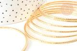 Bracelet jonc texturé rond acier 304 inoxydable doré 68mm, x1 (G7735)