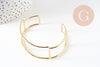 Bracelet manchette jonc réglable laiton 18k 51mm, x1 (G5261)