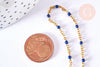 Bracelet ou collier acier doré 14k résine bleu marine chaine dorée, bracelet chaîne fine,1.5mm,20.5cm, x1 G3603