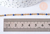 Bracelet ou collier acier doré 14k résine bleu marine chaine dorée, bracelet chaîne fine,1.5mm,20.5cm, x1 G3603