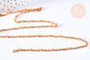 Bracelet ou collier acier doré 14k résine orange 1.5mm-20.5cm, x1 (G3709)