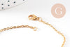 Bracelet pastilles acier doré 14k, acier chirurgical, sans nickel, 20cm, x1 (G0563)