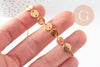Bracelet pastilles acier doré 14k, acier chirurgical, sans nickel, 20cm, x1 (G0563)