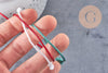 Bracelet réglable cordon polyester blanc vert rouge 1-17cm, x1 (G10828)