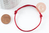 Bracelet réglable cordon polyester noir rouge orange 1-17cm, bracelet cordon à personnaliser, x1 (G9424)