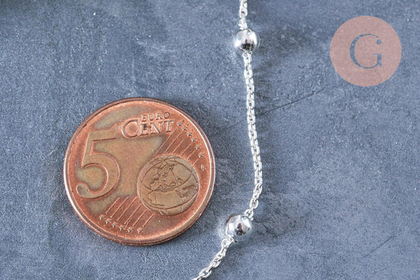 Bracelet satellite argent 925 massif 18cm, x1 (G8337)