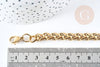 Bracelet très grosse maille acier 304 inoxydable doré 14k-20mm, x1 (G8711)