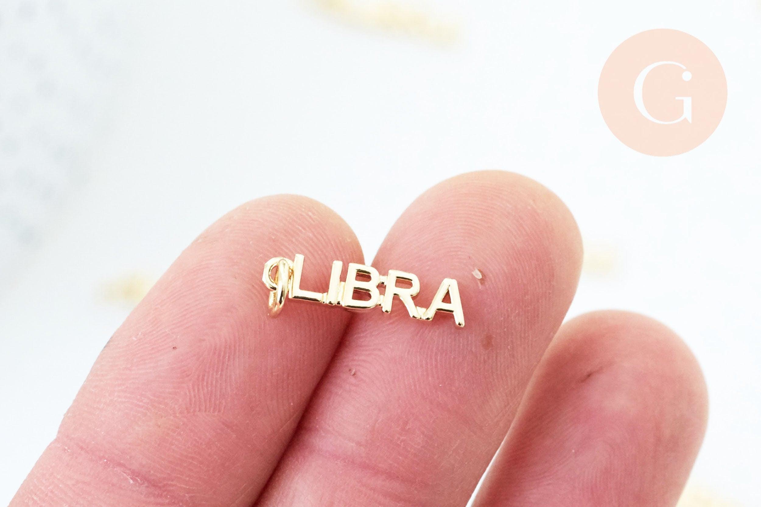 Breloque Balance laiton doré 18k,sans nickel,création bijoux astrologique, pendentif horoscope,17.5mm, x1 (G6045)