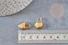 Breloque cadenas coeur acier 304 inoxydable doré 20x15mm ,création bijoux coeur amour x1 G4911