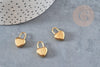 Breloque cadenas coeur acier 304 inoxydable doré 20x15mm ,création bijoux coeur amour x1 G4911