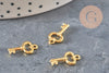 Colgante llave zamak dorado 15.5mm, x10 (G11227)