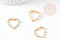 Breloque coeur laiton doré 18k cristal,sans nickel,croix bijoux,création bijoux,pendentif amour, Pendentif zircons blancs,19mm, x1 G3591