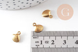 Breloque coquillage laiton, fournitures pour bijoux, breloques laiton brut ,pendentif bijoux,sans nickel, x 10, 8mm,G2559