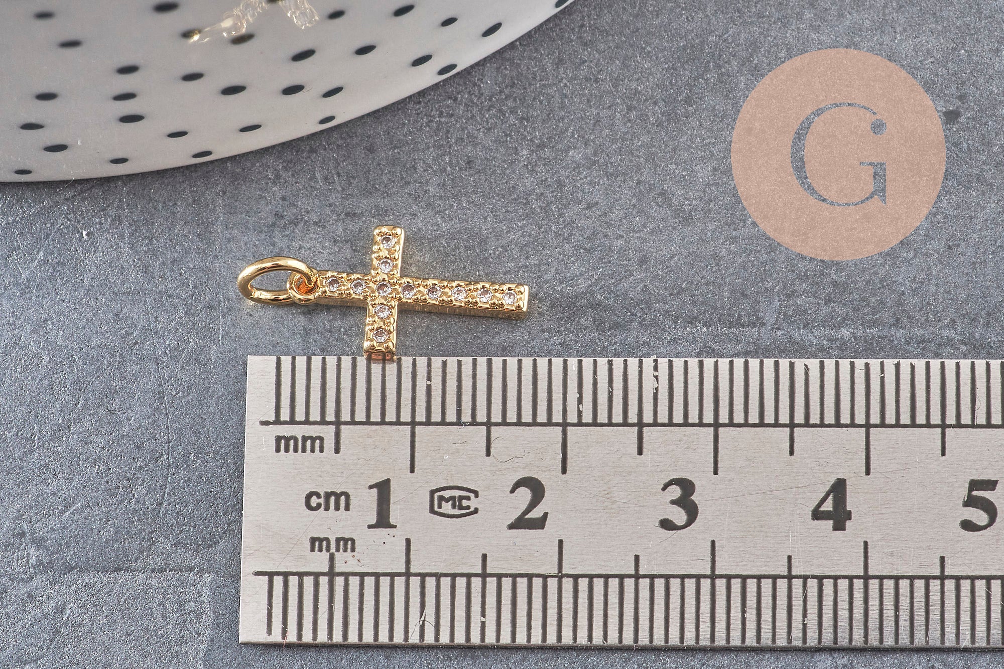 Breloque croix laiton doré 18k criStal,sans nickel,laiton brut,croix bijoux,pendentif religion, 16mm x1 (G0473)