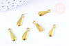 Breloque goutte laiton brut 11mm, fournitures bijoux laiton brut , x 2 (G6470)