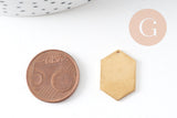 Breloque hexagone laiton brut , fournitures créatives, pendentif sans nickel,creation bijoux, pendentif géométrique,20x14mm, x 5,G3128