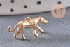 Breloque leopard laiton doré 18k cristal,sans nickel, pendentif panthère ,16mm x2 (G3567)