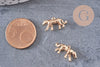 Breloque leopard laiton doré 18k cristal,sans nickel, pendentif panthère ,16mm x2 (G3567)