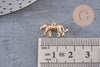 Breloque leopard laiton doré 18k cristal,sans nickel, pendentif panthère ,16mm x2 (G3567)