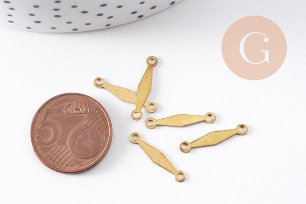 Breloque losange plein laiton brut , fournitures créatives, pendentif sans nickel,creation bijoux, connecteur laiton,18mm,x 10 (G0315)