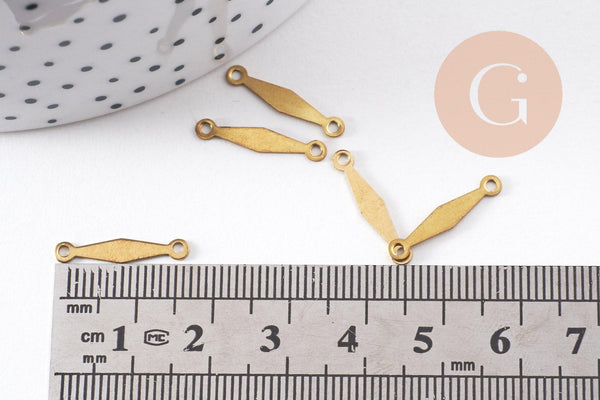 Breloque losange plein laiton brut , fournitures créatives, pendentif sans nickel,creation bijoux, connecteur laiton,18mm,x 10 (G0315)