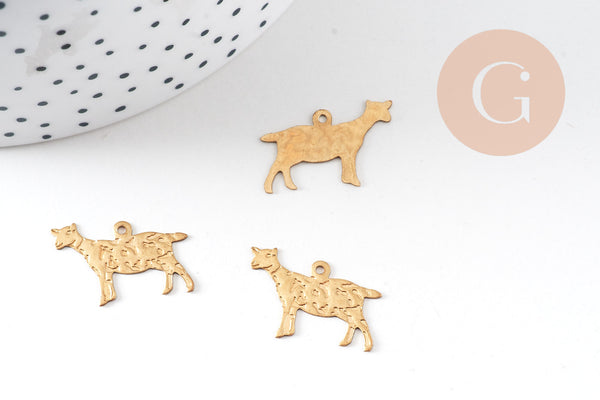 Breloque mouton laiton, breloques laiton brut , breloque bijoux,brebis, 20mm, x5 G4880