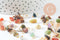 Breloque nuggets pierre naturelle laiton doré 8-10mm, x5 (G9990)