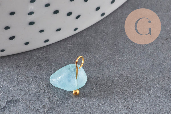 Breloque nuggets pierre naturelle zamac doré 7-11mm, x1 (G8035)