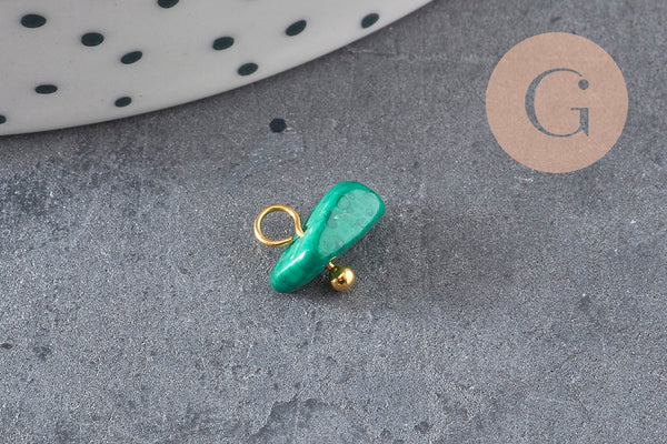 Breloque nuggets pierre naturelle zamac doré 7-11mm, x1 (G8035)